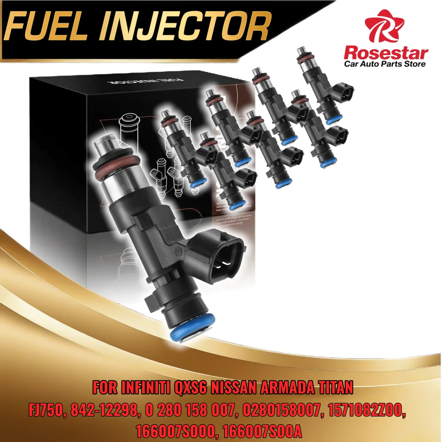

8Pcs Fuel Injector for Infiniti QX56 for Nissan Armada Titan Pathfinder 5.6L Petrol FJ750 842-12298