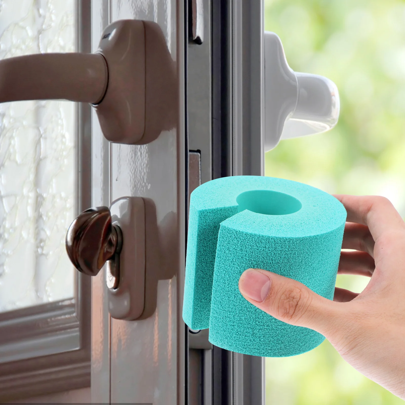 

2Pcs No Drill Door Stopper Soft Foams Safety Guard Pinch Protector for Doors Windows Drawers Cabinets Proofing