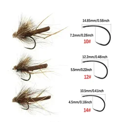 Vtwins Elk Hair Caddis mosca seca flotante sin rebaba para trucha