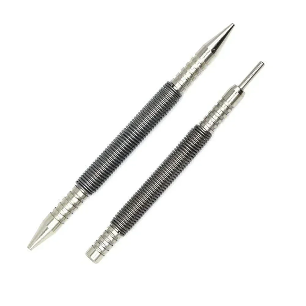 

2pcs Dual Head Spring Nail Set 3500 PSI Hinge Pin Nail Remover Hammerless Nail Center Punch Tool For Door Pin Siding Removal Too