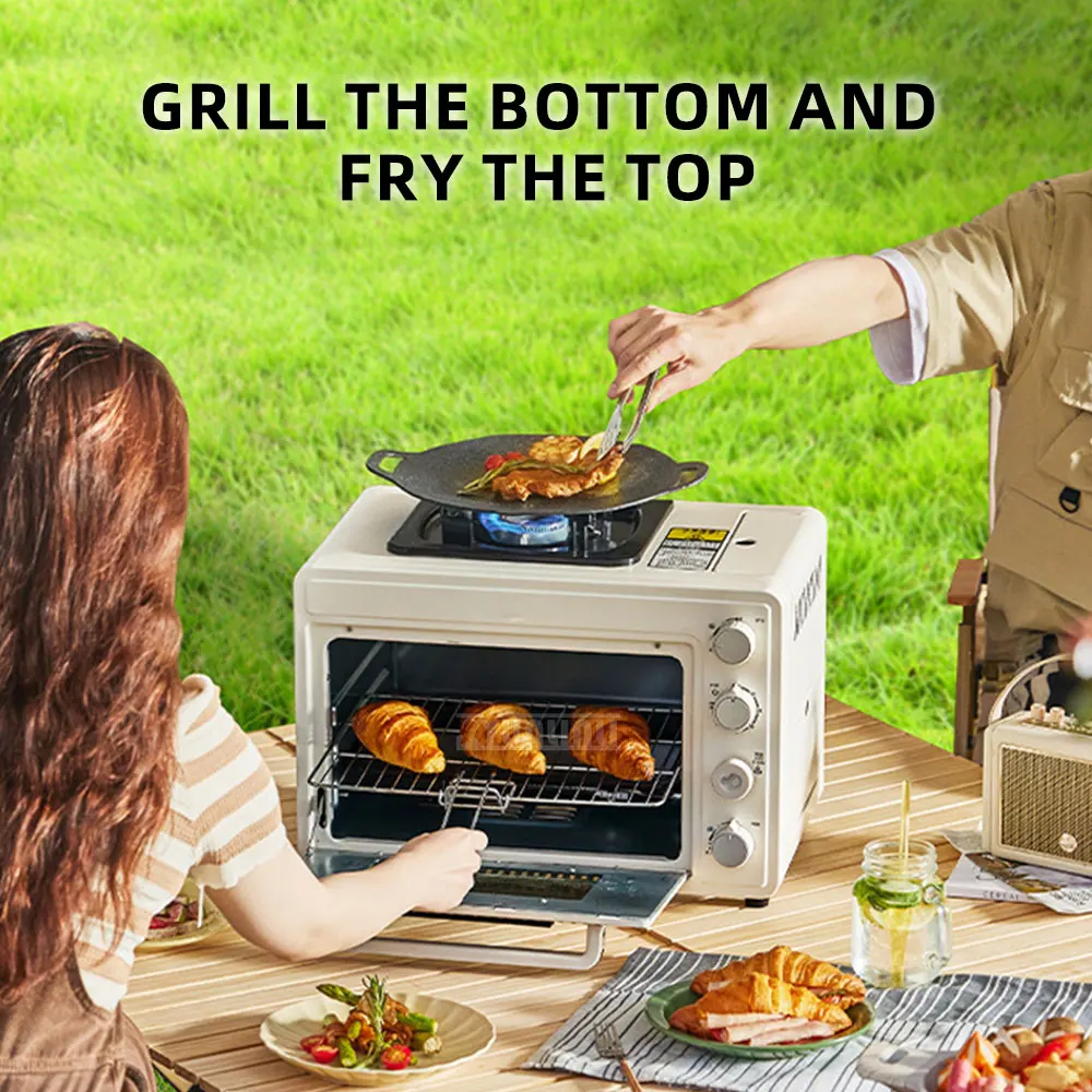 For Outdoor Camping Wind-proof Aluminum Grill, Multi-functional Portable Oven,Outdoor Gas Oven 