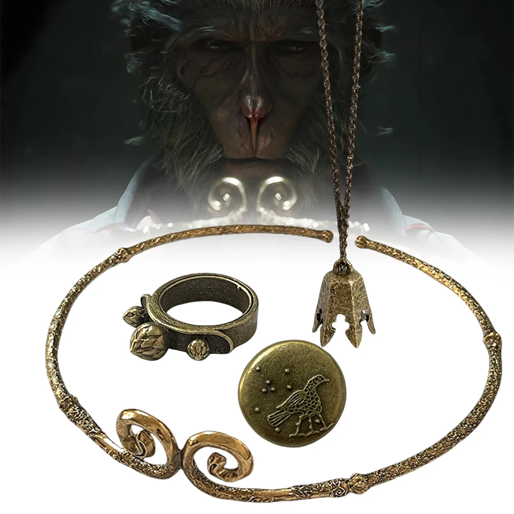 

Handmade Necklace Ring Badge Monkey King Son Goku Sun Wukong Buddhist Tightening Spell Great Sage Equalling Heaven