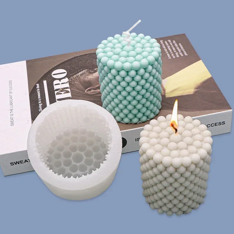 

3D Cylinder Candle Mold DIY Silicone Candle Mold Cake Resin Molds 3D Art Wax Candle Making Mould Silicone Handmade Soap Molds