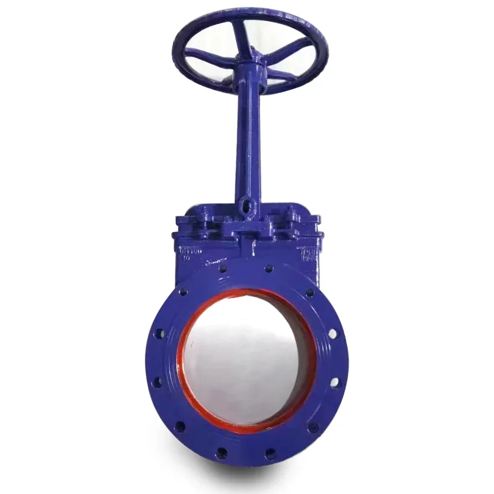 WCB Carbon Steel Single Acting Pneumatic Manual Worm Gear PN10 16 Knife Gate Valve