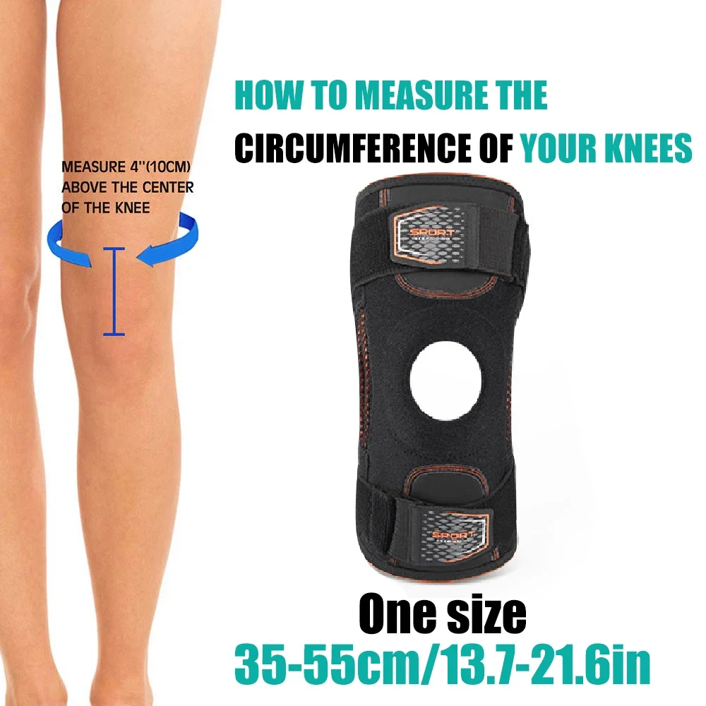 1/2PCS Compression Knee Support Sleeve, Adjustable Knee Brace with Side Stays, Sports Knee for Workout Running Cycling Fitness