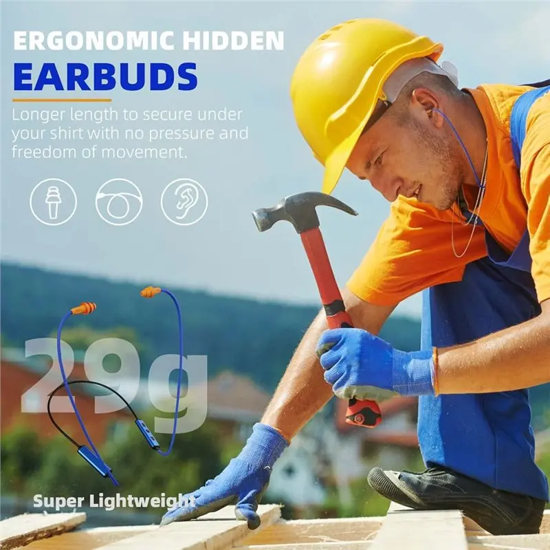 A92Z Bluetooth Ear Plugs Noise Reduction Earphone Earbuds Neckband For Work For Work Safety Headphones Hearing Protection image 2