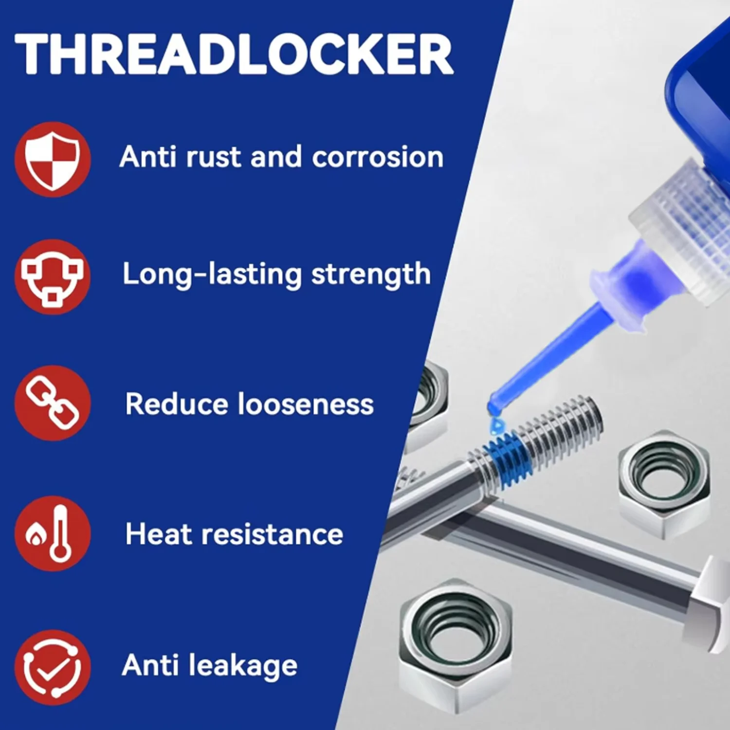 1-5PCS 50ML Thread Locker 243 Screw Glue Anaerobic Adhesive Anti-Loose 271 Anti‑Corrosion Thread Sealant Anti Rust Repair Glue