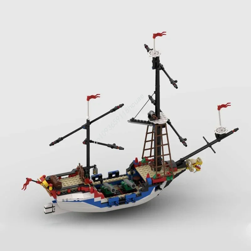 Cabeza de dragón Armada insignia barco Moc modelo de bloques de construcción juguetes para niños Festival regalos de navidad juguetes para niños