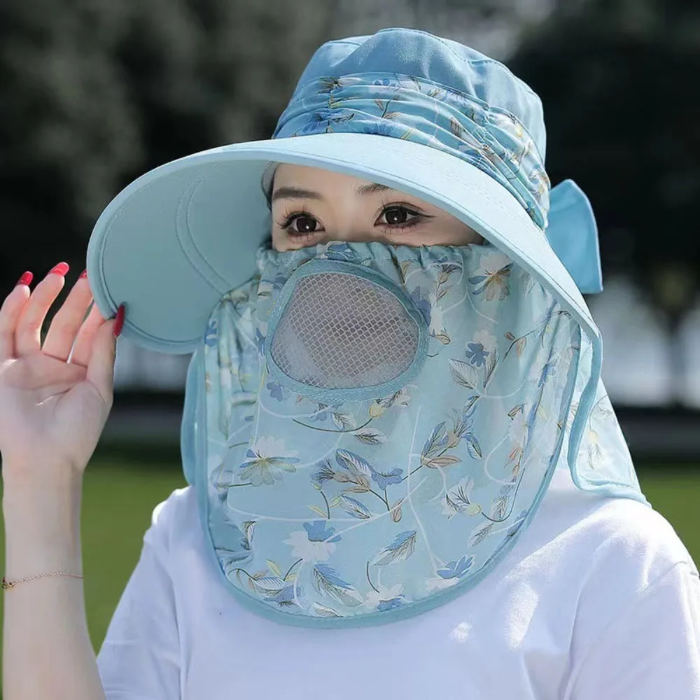 

Bucket Hat Sunscreen Hat Fashion Wide Brim Protect Neck Anti-uv Agricultural Work Hat Sun-Proof Breathable Shawl Hat Women's