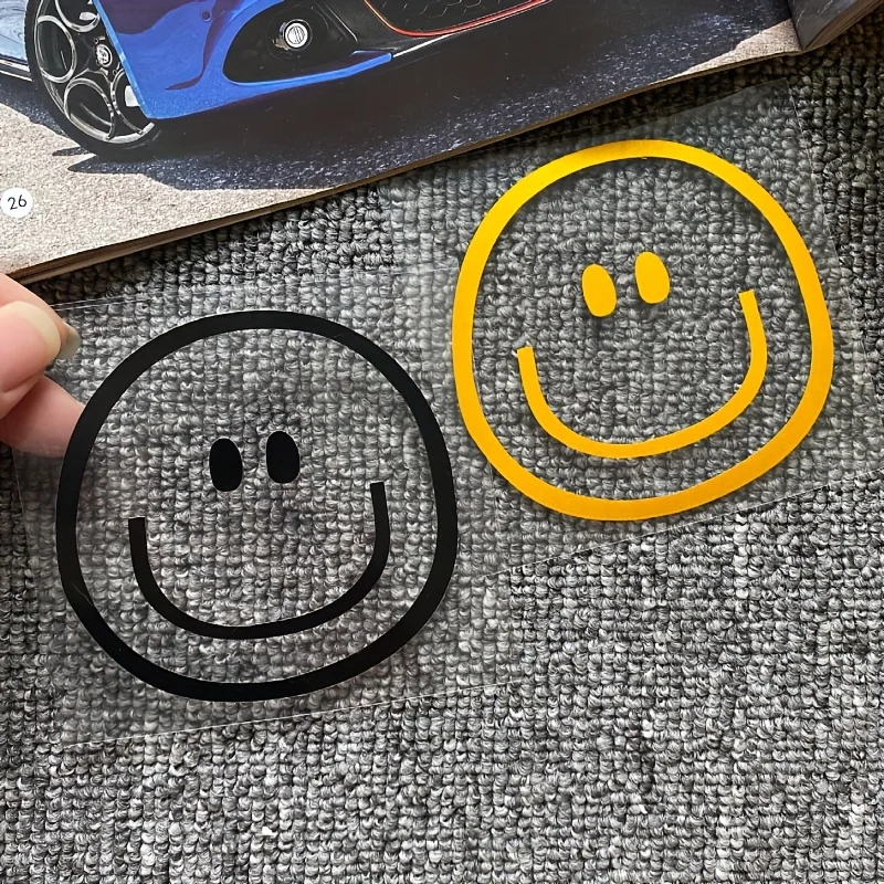 Cute Smile Face Vinyl Sticker 1PC Waterproof Durable Decal For Motorcycle Helmet Car Truck Dirt Bike Laptop Headset Deco