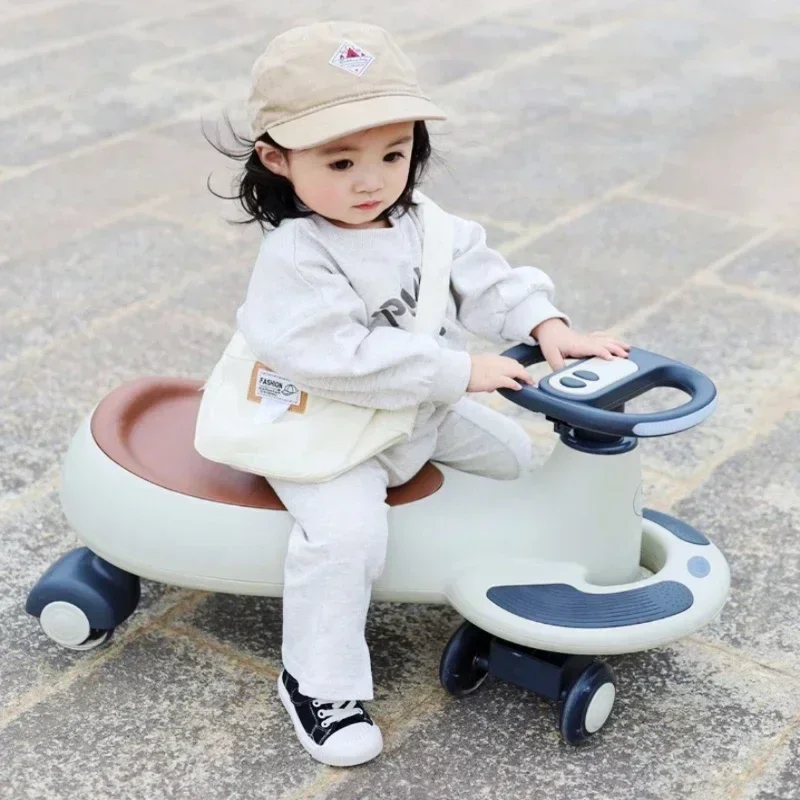 Children's Twister Car Baby Walker Silent Wheel Anti-rollover Yo-yo Car 1-8 Years Old Baby Twist Scooter Sliding Swing Toy Car