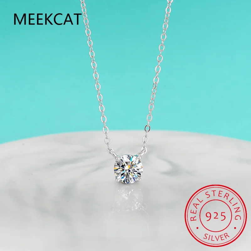 D Color 1ct 2ct 3ct Moissanite Diamond 18K Gold Plated Pendant Necklace For Women Anniversary Gifts Wholesale