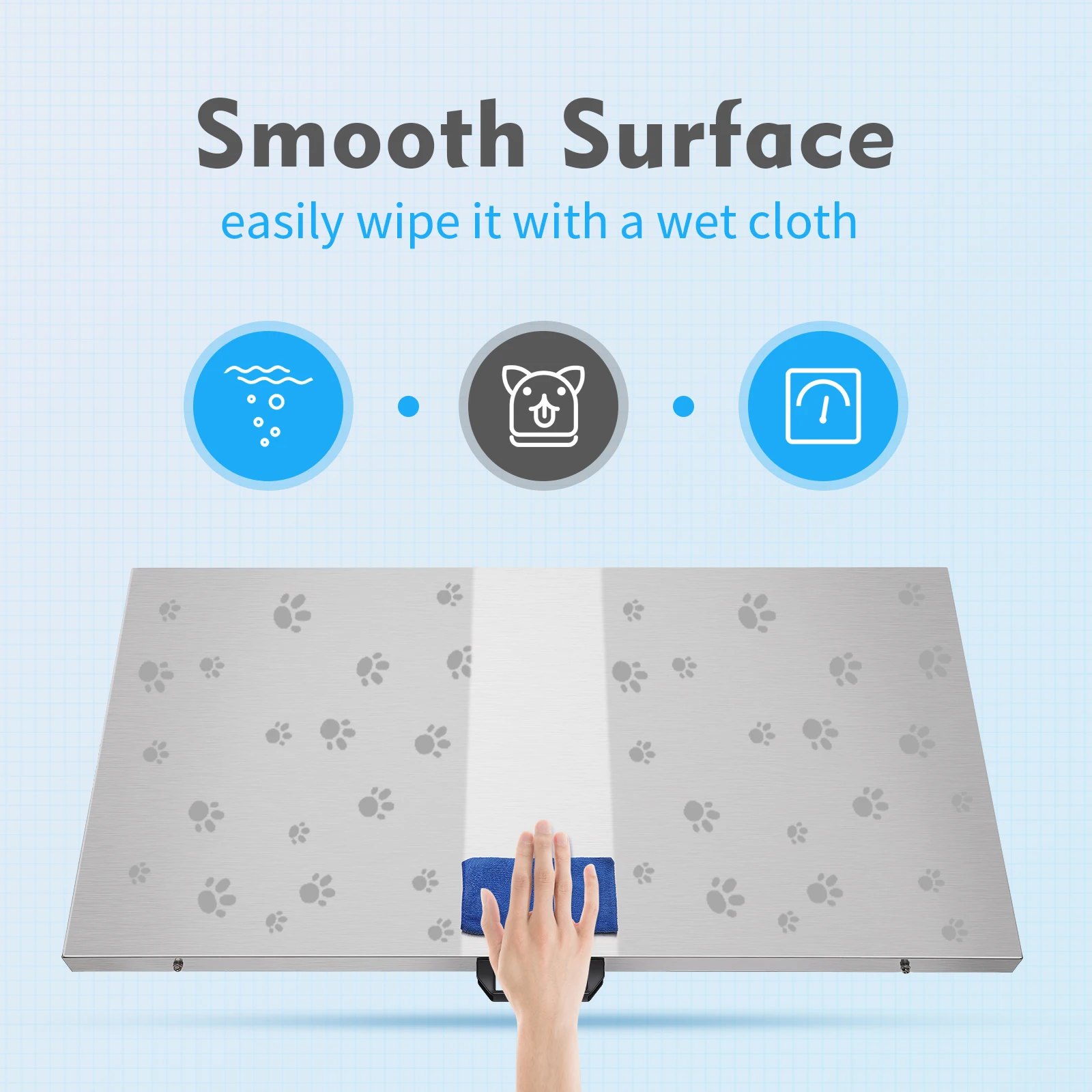 Pet Scale Household Use, High Class Stainless Steel, Advanced High Precision Sensor, LCD Display Digital Pet Scale for Homes