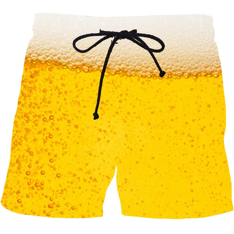 Summer Beer 3D Bubbles Print Cool Shorts Men Women Casual Fashion Beach Short Pants Personalities Sport Ice Shorts Swim Trunks