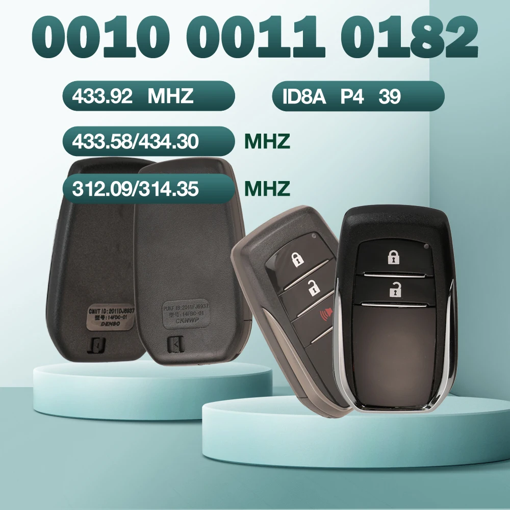 

Jingyuqin 2/3 кнопки ID8A умный автомобильный ключ Pcv версия 0010/0011/0182 дуэль частота 434.30M/433.58M для Toyota Hilux дистанционный брелок
