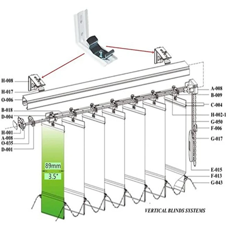 Vertical Blind Bracket Clips Suitable for Both Internal or External Installation