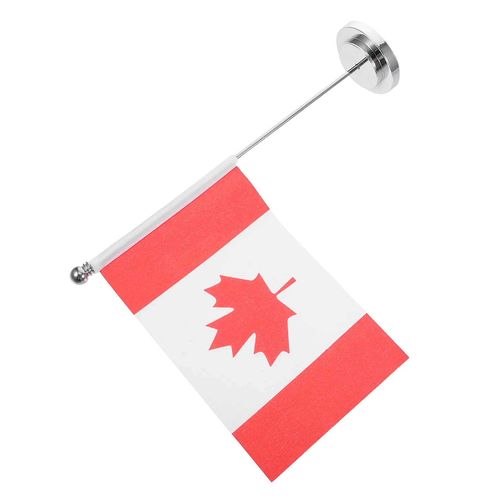 Miniature Canada Flag Desk Decoration Compact Standing Desktop Flag Vibrant Maple Leaf Design for Office Home Restaurant Table