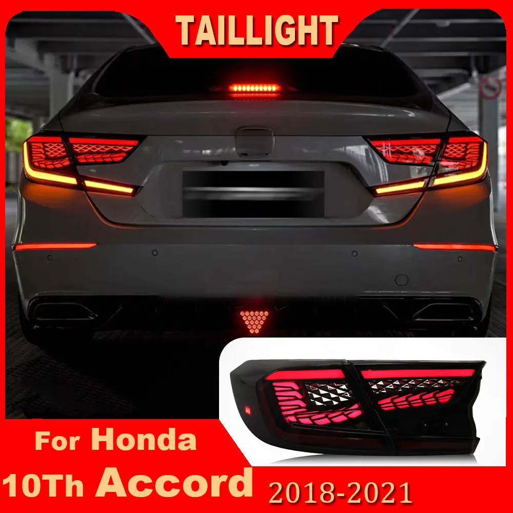 

Plug and play LED Lights Rear Taillamps For Honda Accord 10th Gen 2018 2019 2020 2021 2022 DRL Startup Dynamic Light Turn Signal