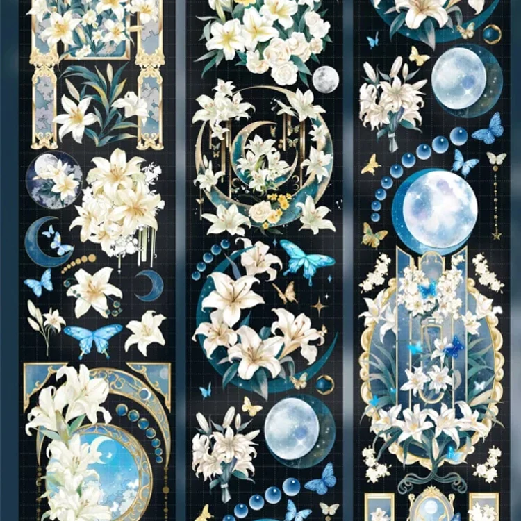 Likey Night Lily - Shiny Washi Pet Tape Loop عينة مجلة لامعة #3