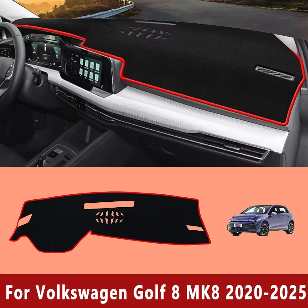 

Car Dashboard Mat Sun Shade Non-slip Cover Accessories For Volkswagen VW Golf 8 MK8 2020 2021 2022 2023 2024 2025 Golf 8 R GTI