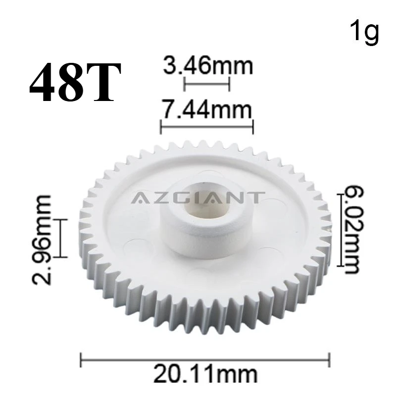 AZGIANT 48T for Mazda 3 5 6 MK2 MK3 1M POM Plastic Pinion Cog Side Mirror Folding Motor Repair Gear OD=20.11mm ID=3.46mm 1-10pcs