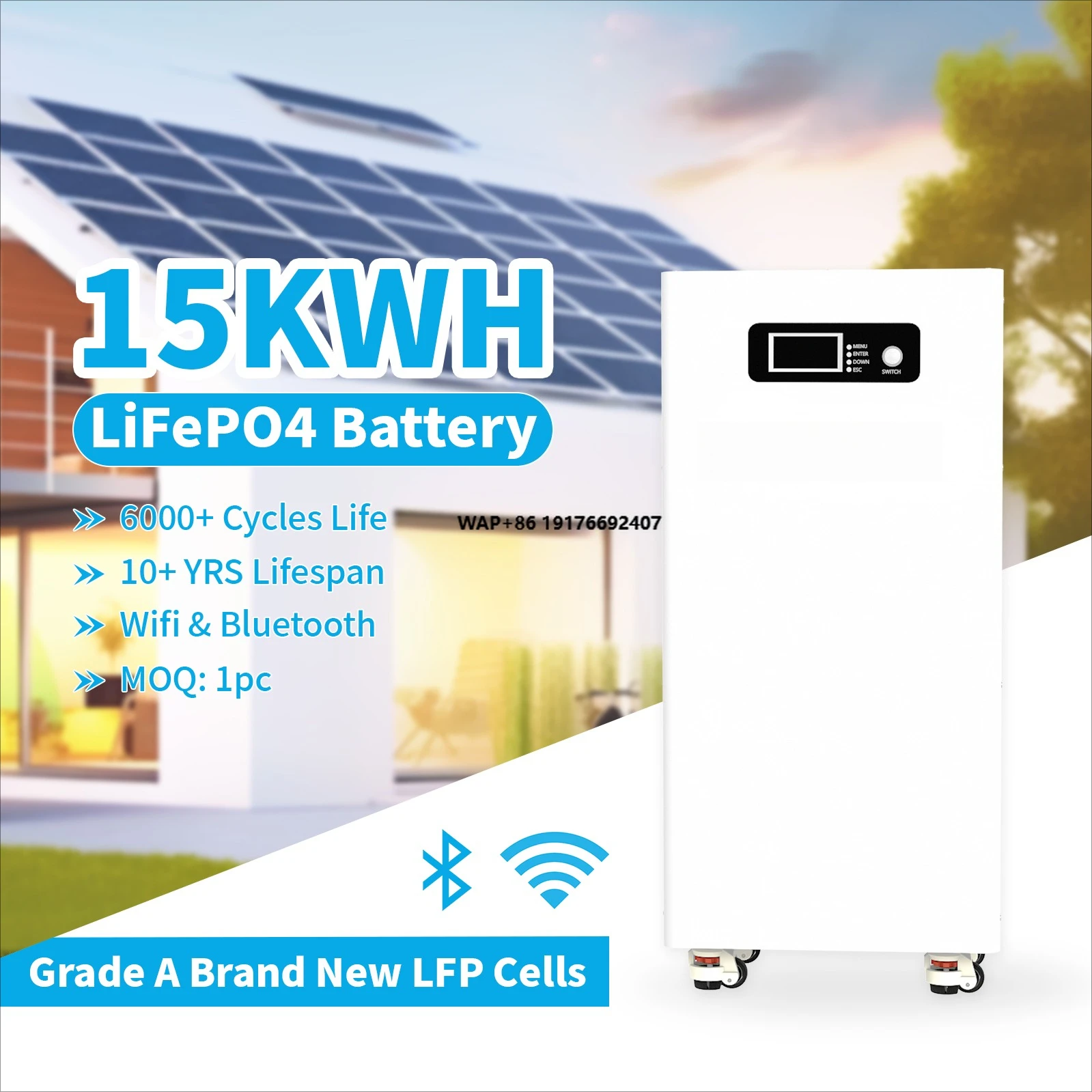 

African 10KWH 15KWH Lifepo4 Powerwall Lithium Solar Battery 48v 200ah Fast Power Supply Powerwall 20kw