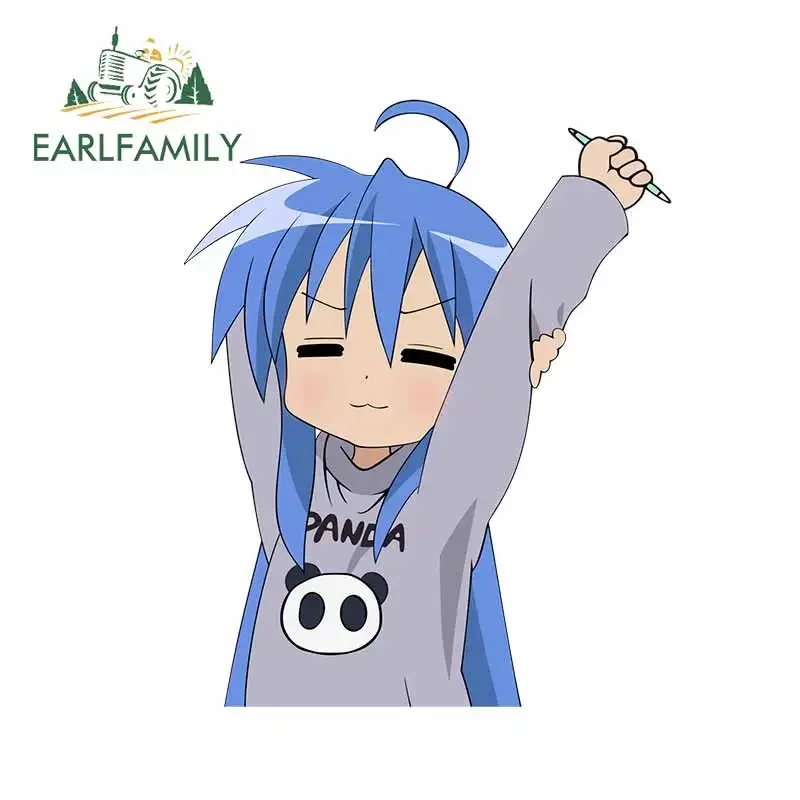 

EARLFAMILY 13cm X 10.3cm Izumi Konata Car Stickers Anime Repair Decals Fashion Graphics Windshield Waterproof VAN JDM Decoration