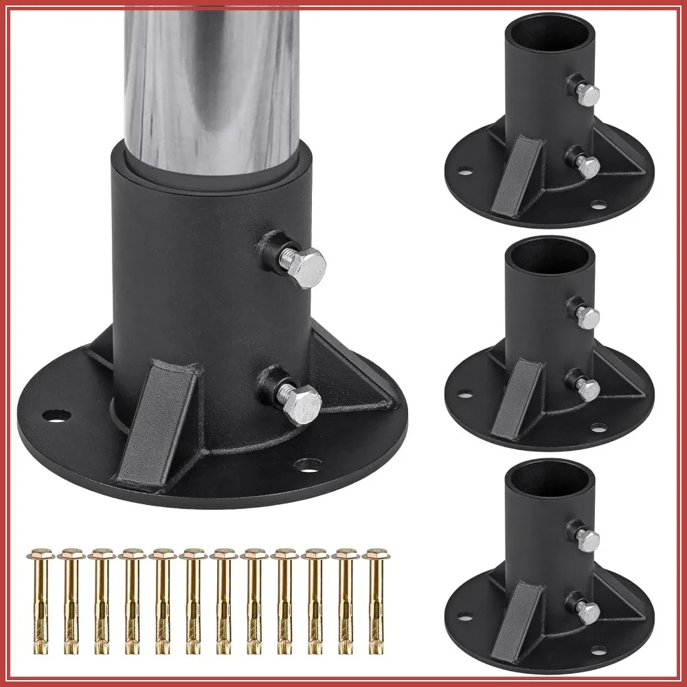 

Heavy Duty Chain Link Fence Post Base, 2'' Floor Flange for Metal Post, Fit OD 1-7/8'' Pipe, 4Pcs
