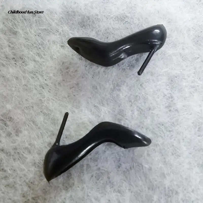 Classic Black High Heel Doll Shoes For doll Shoes Sandals Princess Foot Wear 1/12 BJD Dolls Accessories Baby Toys