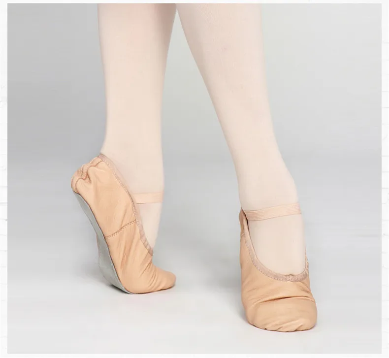 New Genuine Leather Ballet Dancing Shoes Professional Soft Girls Women Full Sole Pink Wholesale