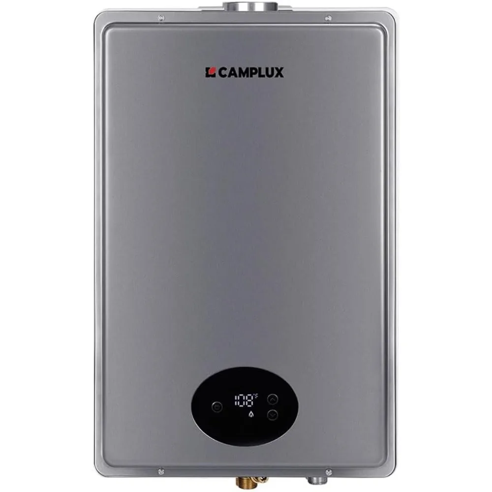 Tankless Water Heater Whole House 5.28 GPM, CA528 Instant Hot Water Heater 150,000 BTU, Indoor Installation, Gray