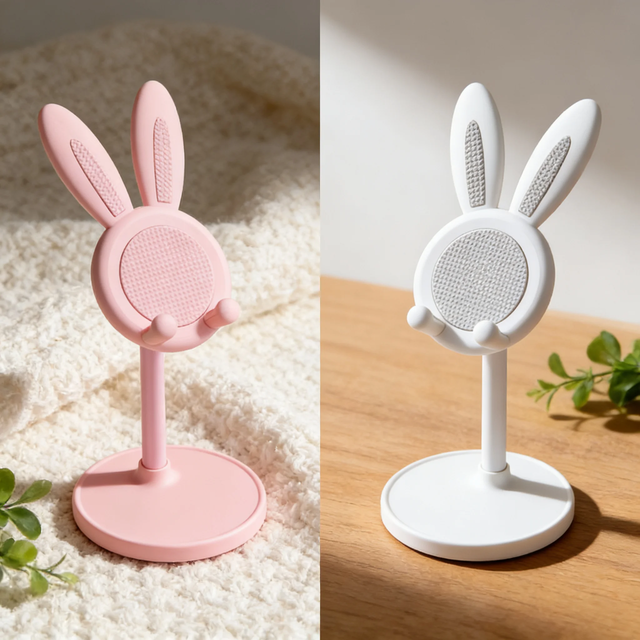 

Держатель для настольного телефона, дизайн в виде милого кролика, для домашнего офиса, регулируемый, противоскользящий, универсальный, для девочек