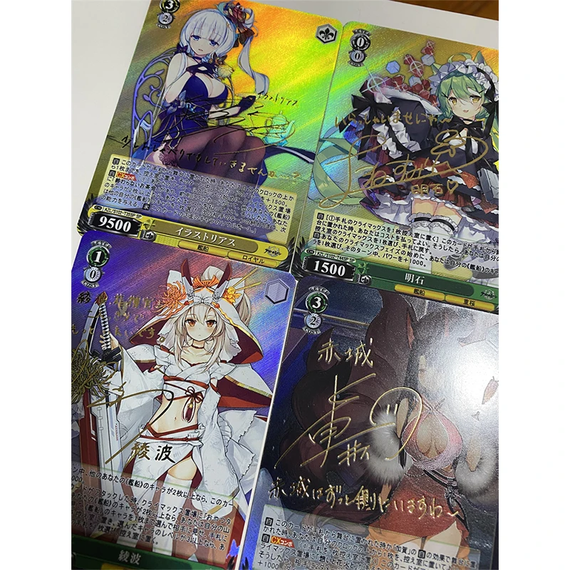 9pcs/set Anime Azur Lane FFNF Surcouf HMS Ajax Collection card toys Diy Homemade Bronzing Flash card Christmas birthday gift