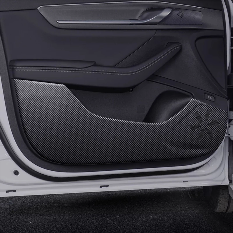 

For BYD King Chazor DM-i 2023-2025 Car Door Anti Kick Pad Carbon Fiber Leather Texture Anti Dirt Protective Sticker Accessory