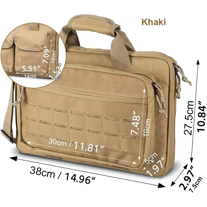 Lockable Tactical Gun Bag with Molle System Multiple Pockets for Shooting Range Hunting Shoulder Package with Laptop Compartment