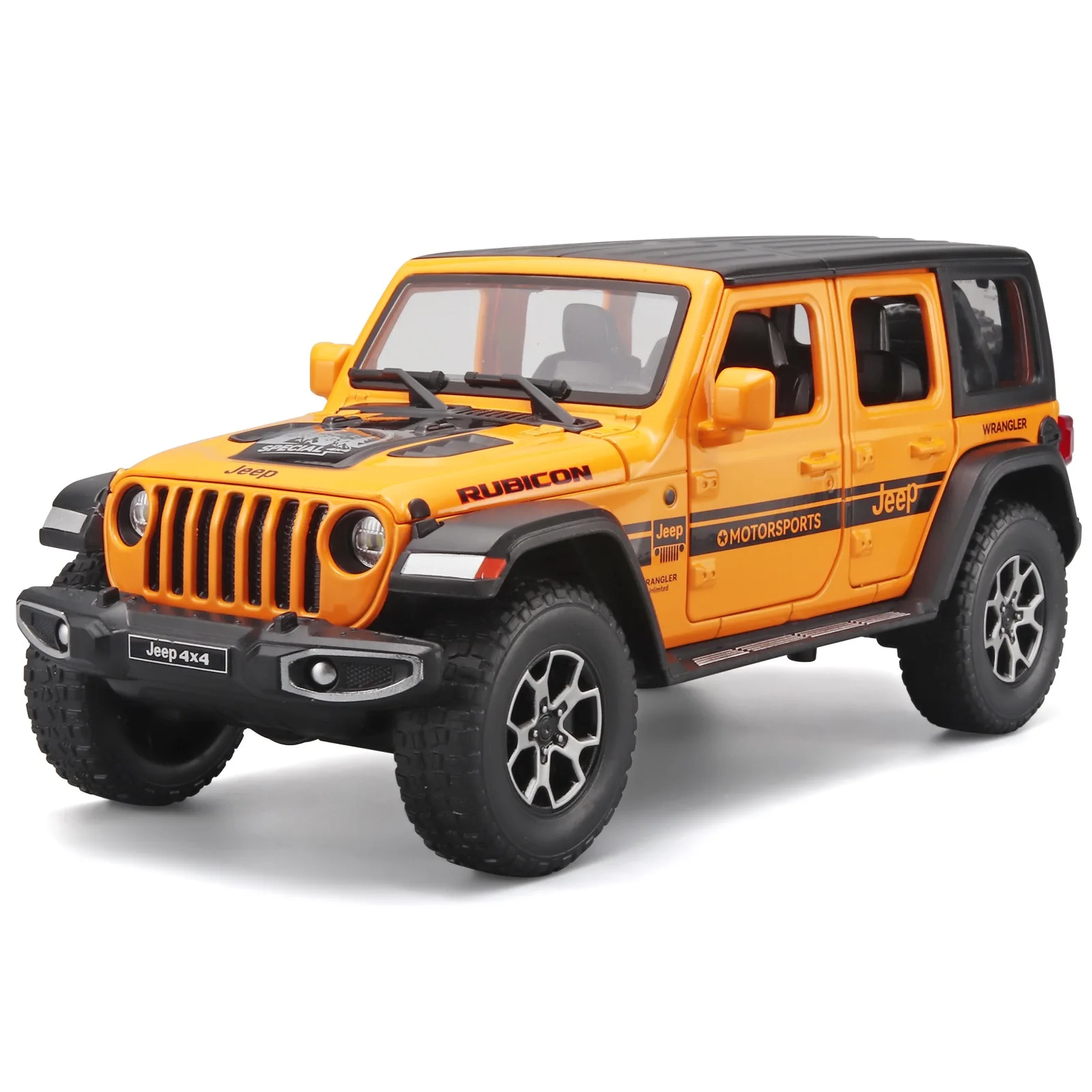 

New 1:22 Jeep Wrangler DieCast Alloy Car Model - Pull Back with Sound & Light, Collectible Gift for Kids & Adults