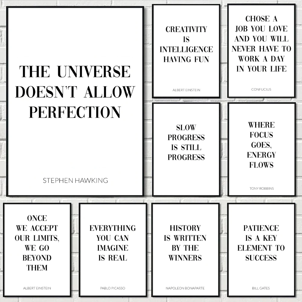 1PC  Motivation Success Quotes Poster Perfect Space Sticker Self Adhesive for Office Home Theater Wall Art Decor Fancy Gift