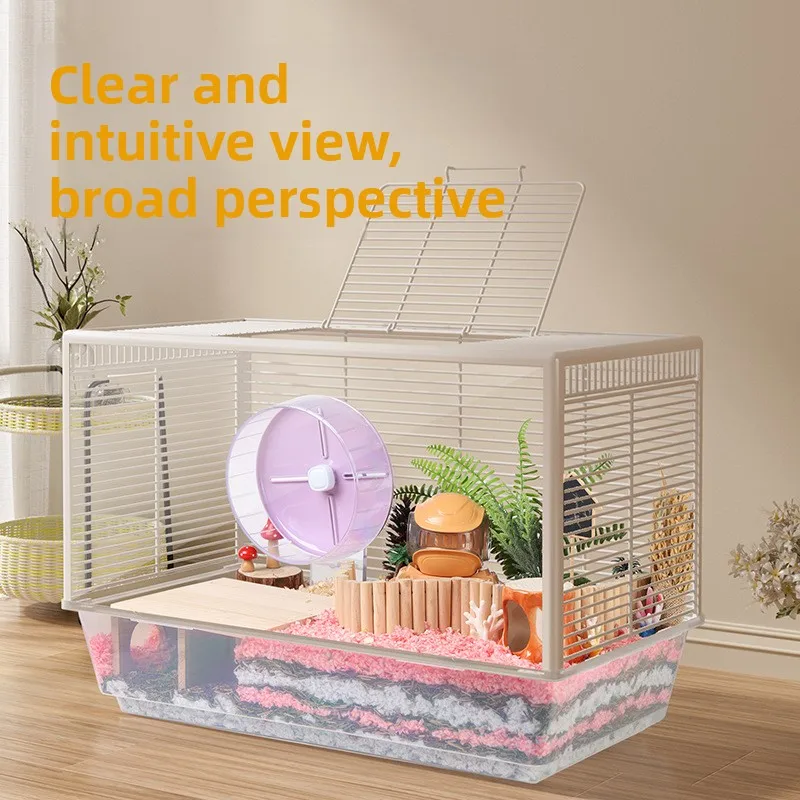 Fully transparent column 62 transparent elevated hamster cage with acrylic decorative scenery display box - view 3