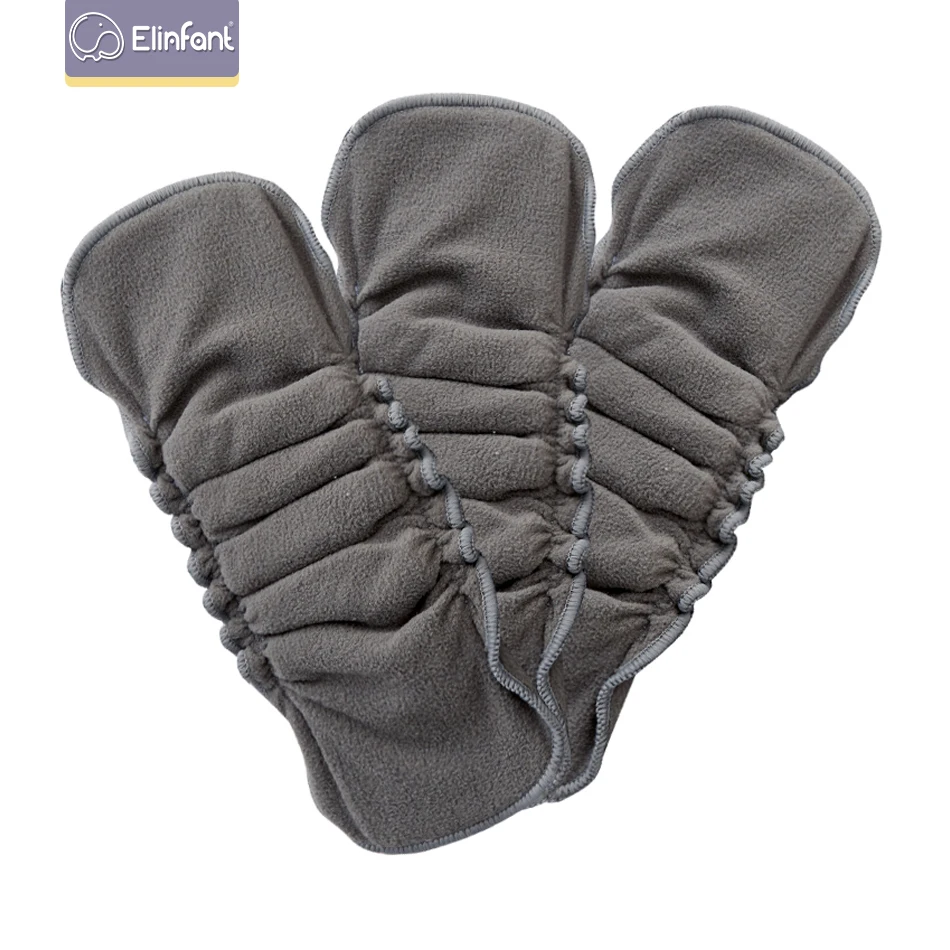 

Elinfant 4/8/10PCS Elastic 2 Layers Bamboo Charcoal With 3 Layers Microfiber Absorbent For OS Cloth Diaper Insert