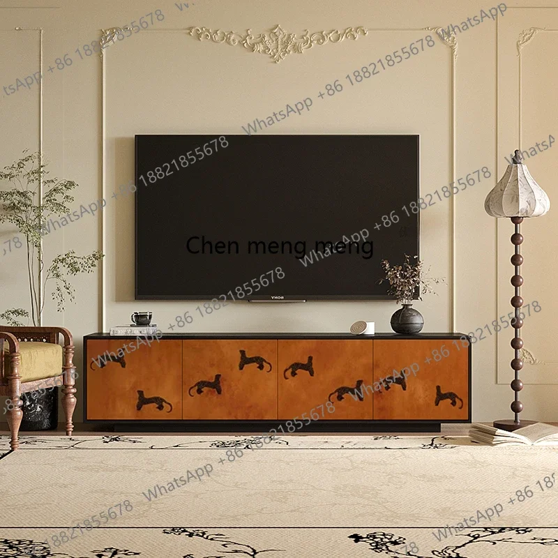 New Floor TV Cabinet Living Room Designer Walnut Wood Nordic Tv Stand Modern House Showcase Fernsehen Tisch Furniture Home