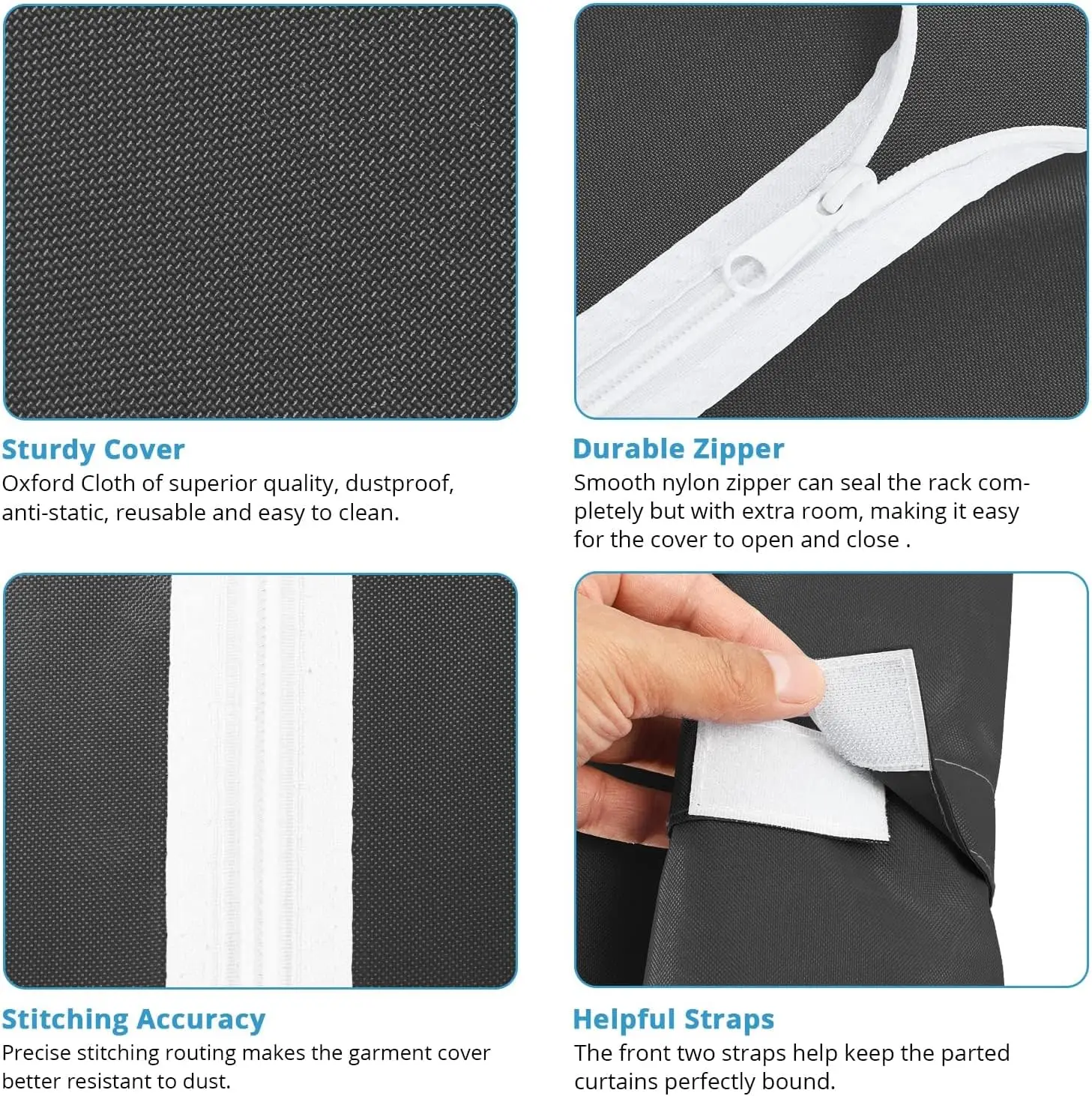 Vipk-R1L Roupas Rack com Tampa, Heavy Duty Garment Rack, Luzes LED Reguláveis, Rolando Armário Portátil para Pendurar