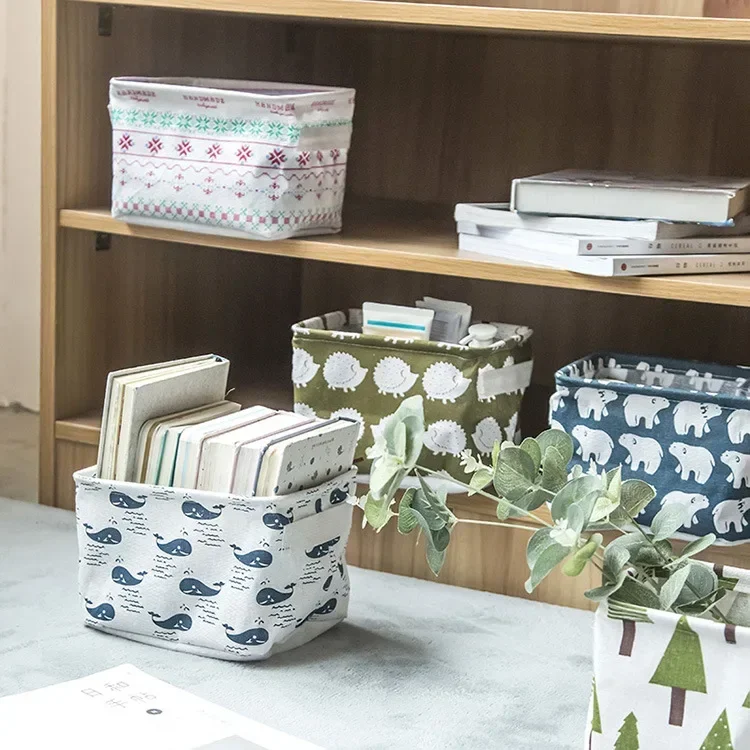 Stoff-Aufbewahrungsbox mit Griff, Polka-Design, oben offen, Organizer für Schule, Büro, Zuhause, Make-up, Basteln, Schreibtisch, Raumdekoration, Korb