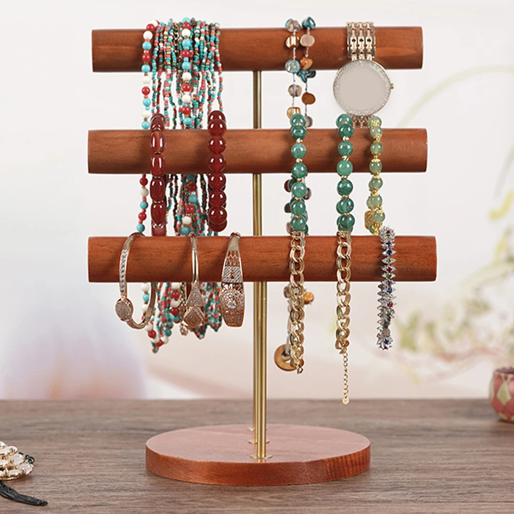 Bracelet Stand Three-tiers Display Rack Home Jewelry Holder Adornment Display Stand Storage Box Organizer Iron Rack Necklace