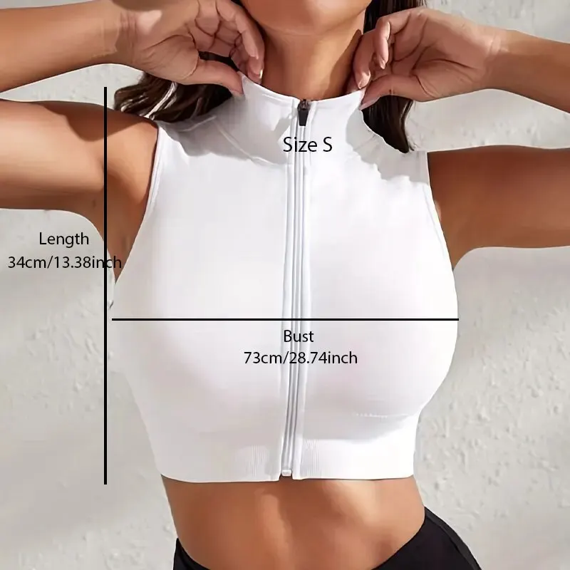 Women\'s 2-piece Set Close-fitting Breathable Sexy Yoga Zipper Exercise Fitness Vest Top