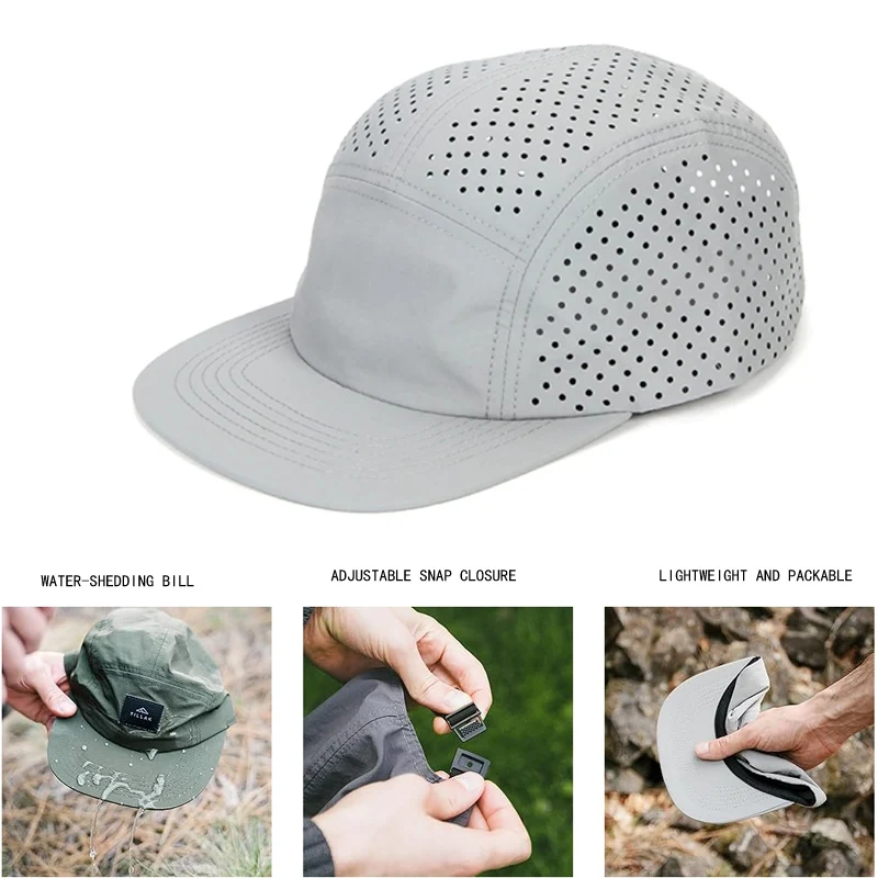 Big Size 5 Panel Cap for Men Lightweight Breathable Quick-drying Large Baseball Caps Running Camping Hiking Training Outdoor Hat