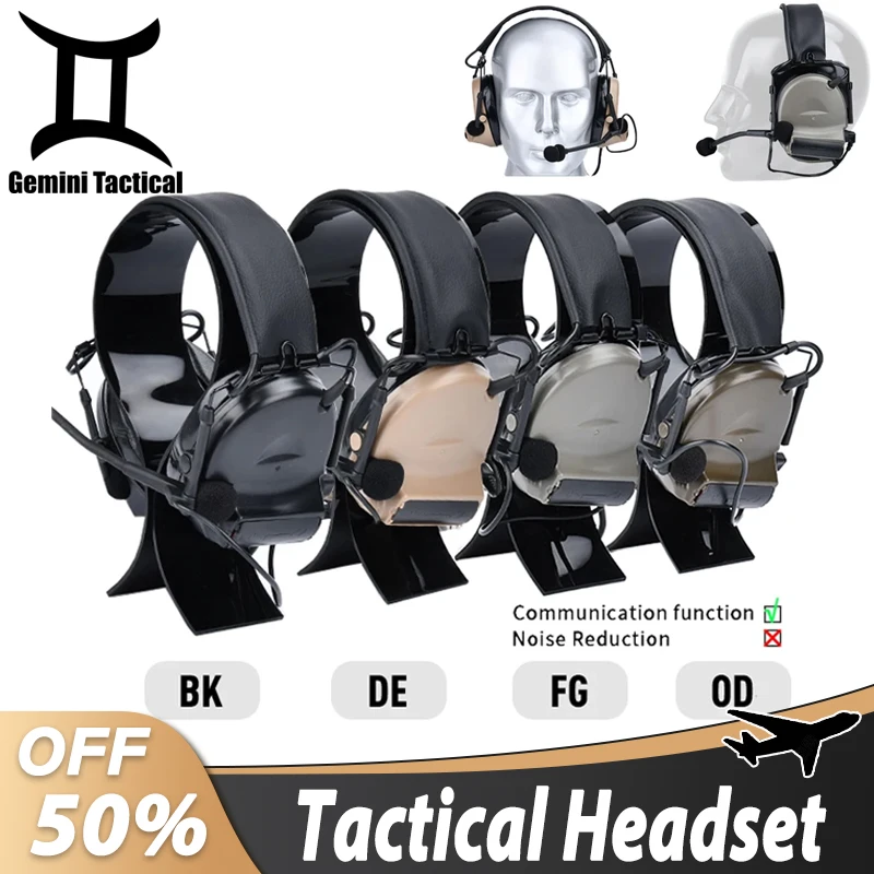 

WADSN Tactical C2 Communication Headset Shooting No Noise Canceling Headphone With Kenwood U94 PTT Hunting Earphone Accessories