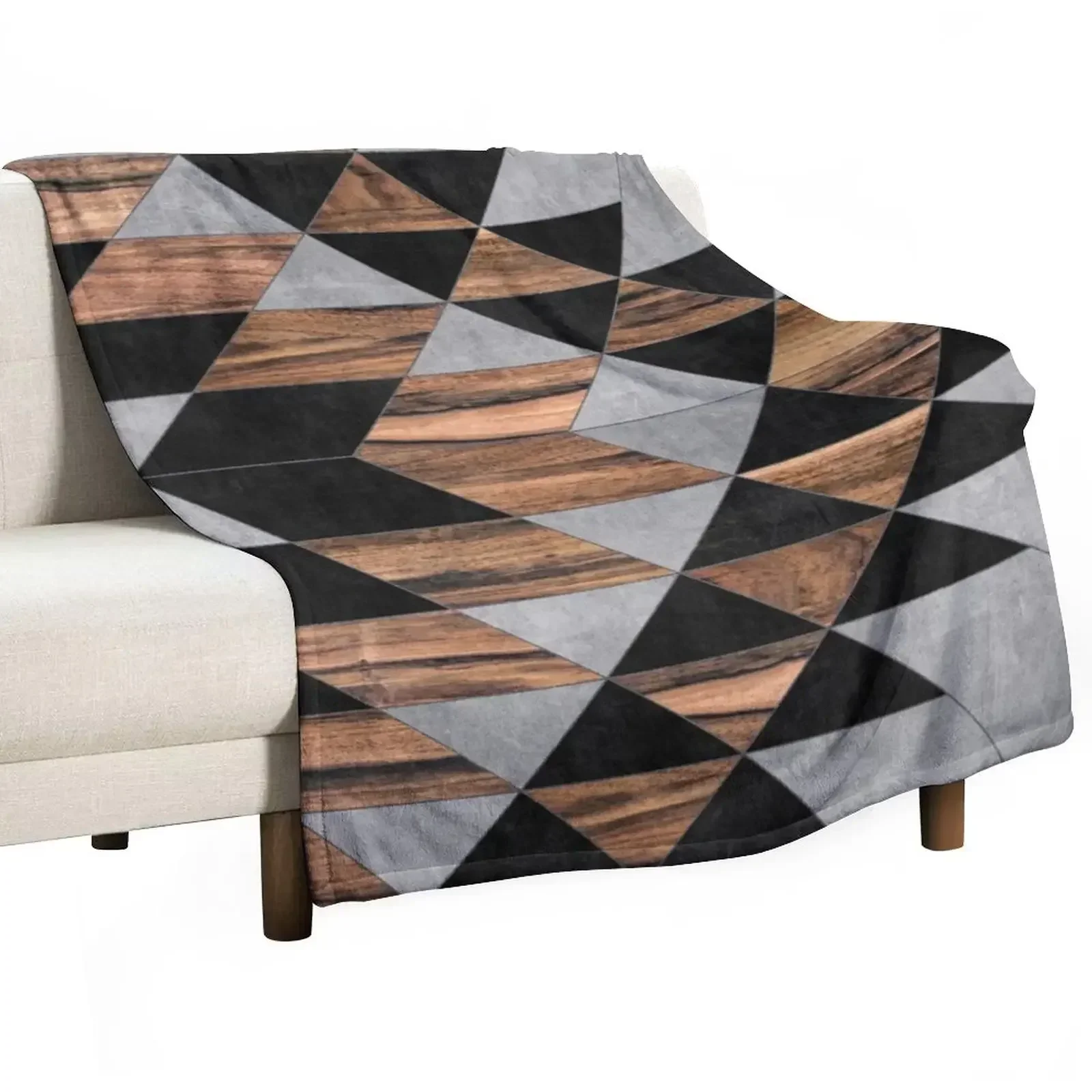 

Urban Tribal Pattern No.10 - Aztec - Concrete and Wood Throw Blanket Moving Kid'S Picnic Tourist Blankets