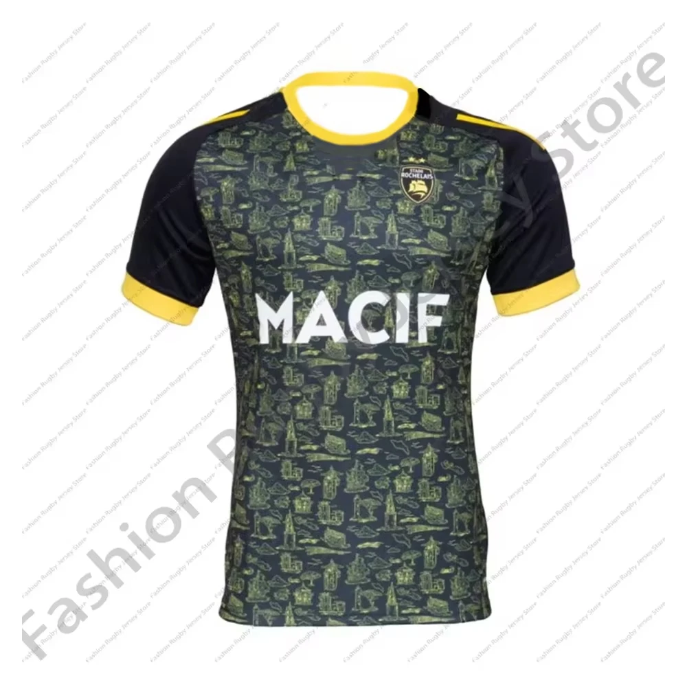 

2024/25 Men Rugby Jersey Clothes Kids Male Boys Fans T Shirt Team Tee Sportswear Teenager Home Training Away Top Club Rochelais