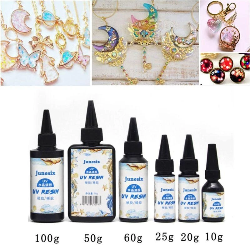 

F2TD Hard Type Clear Fast Curing UV Resin Glue Transparent Ultraviolet Curing Epoxy Resin Casting Mold Jewelry Making 10-100g