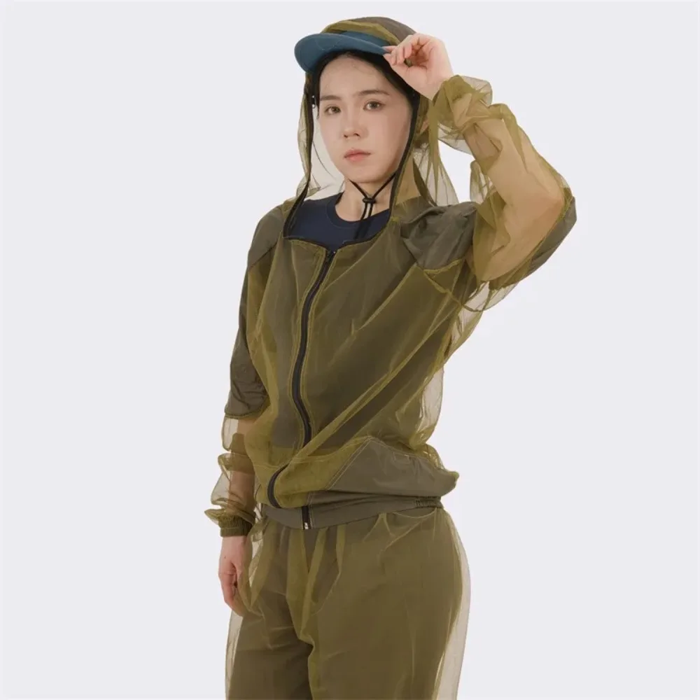 Outdoor Camping Breathable Mesh Mosquito Proof Clothing Hiking Adventure Insect Proof Garment Wilderness Fishing Protective Suit